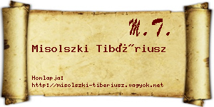 Misolszki Tibériusz névjegykártya
